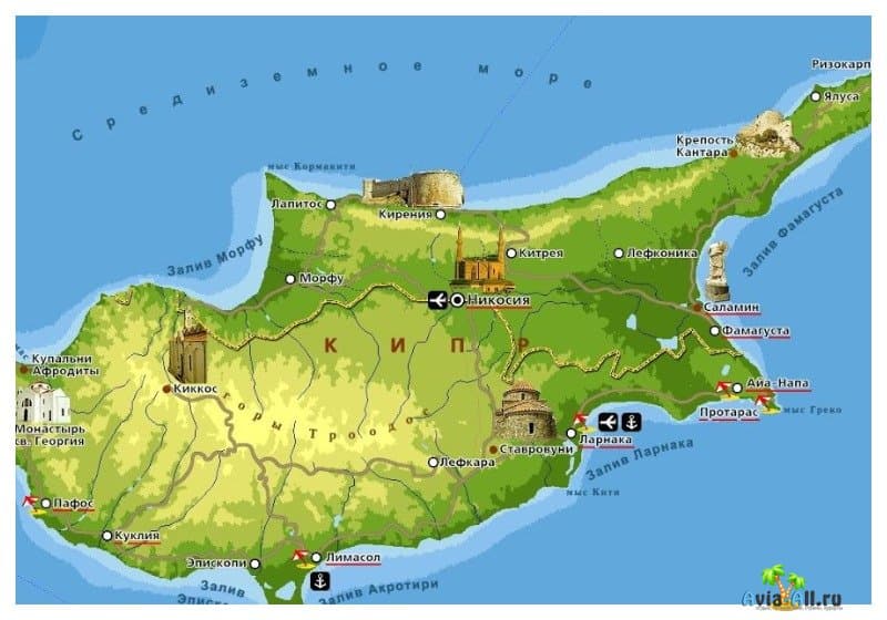 Расположение Кипра