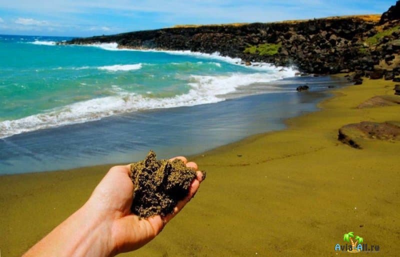 Папаколеа - зеленый пляж на Гавайях. Происхождение, климат2