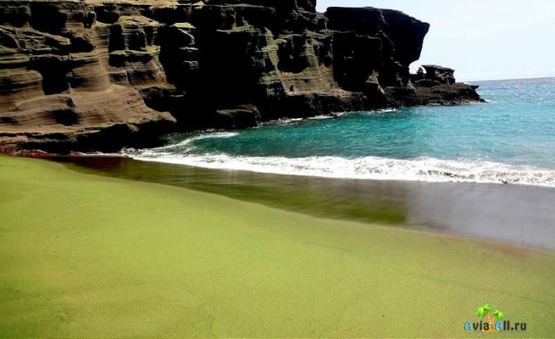 Папаколеа - зеленый пляж на Гавайях. Происхождение, климат4