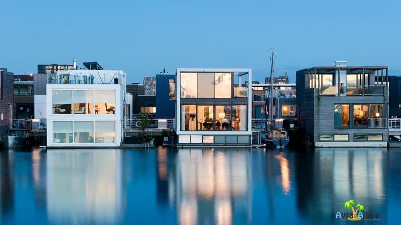 Амстердам дома на воде фото